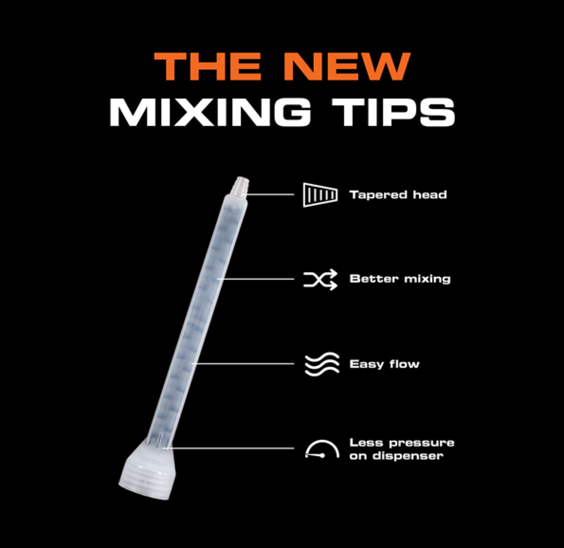 MIXINGTIP BLACK SQUARE NEW SPIRAL 10/STUKS 